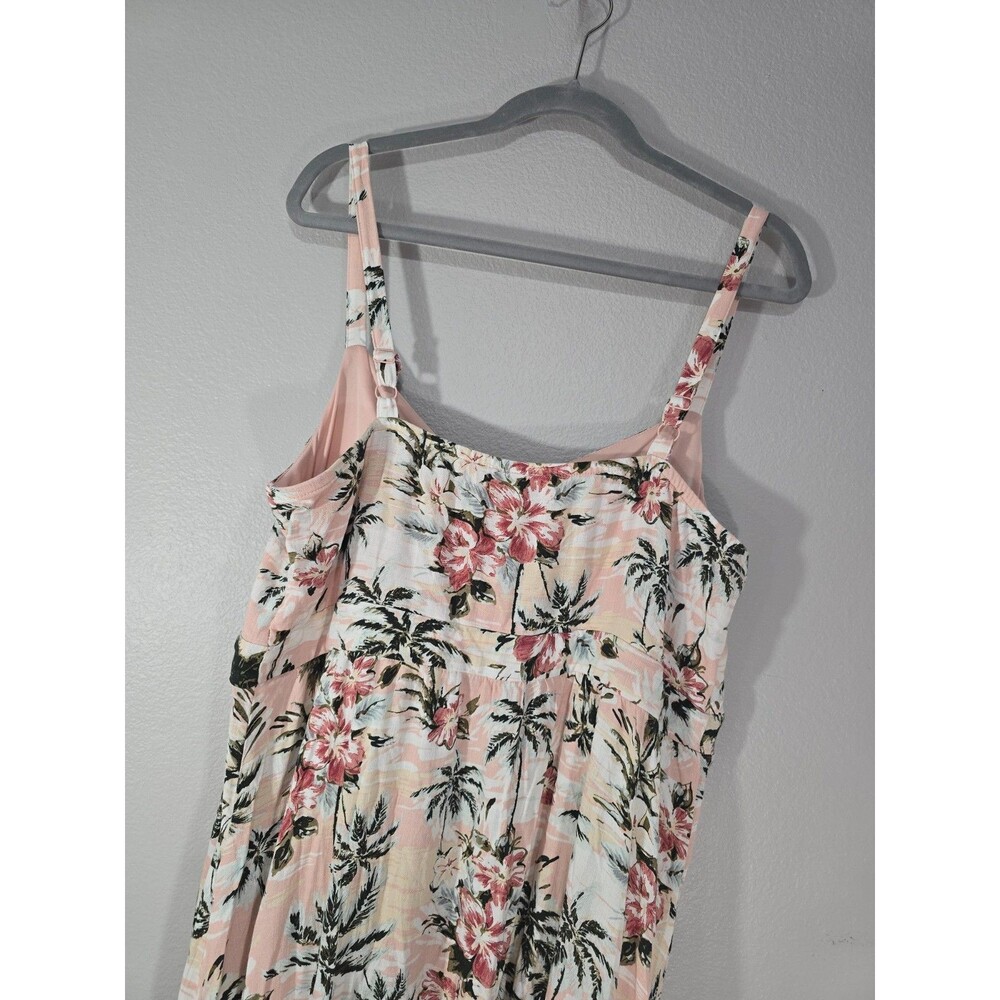 Torrid Pink Tropical Hibiscus Lenny Tiered Maxi Dress Sleeveless Plus Size 1 BL - Picture 7 of 10